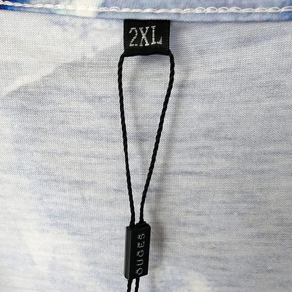 Stylish OUGES Women's V-Neck Pattern Pocket Mid Length Dress Size 2XL - Picture 12 of 13